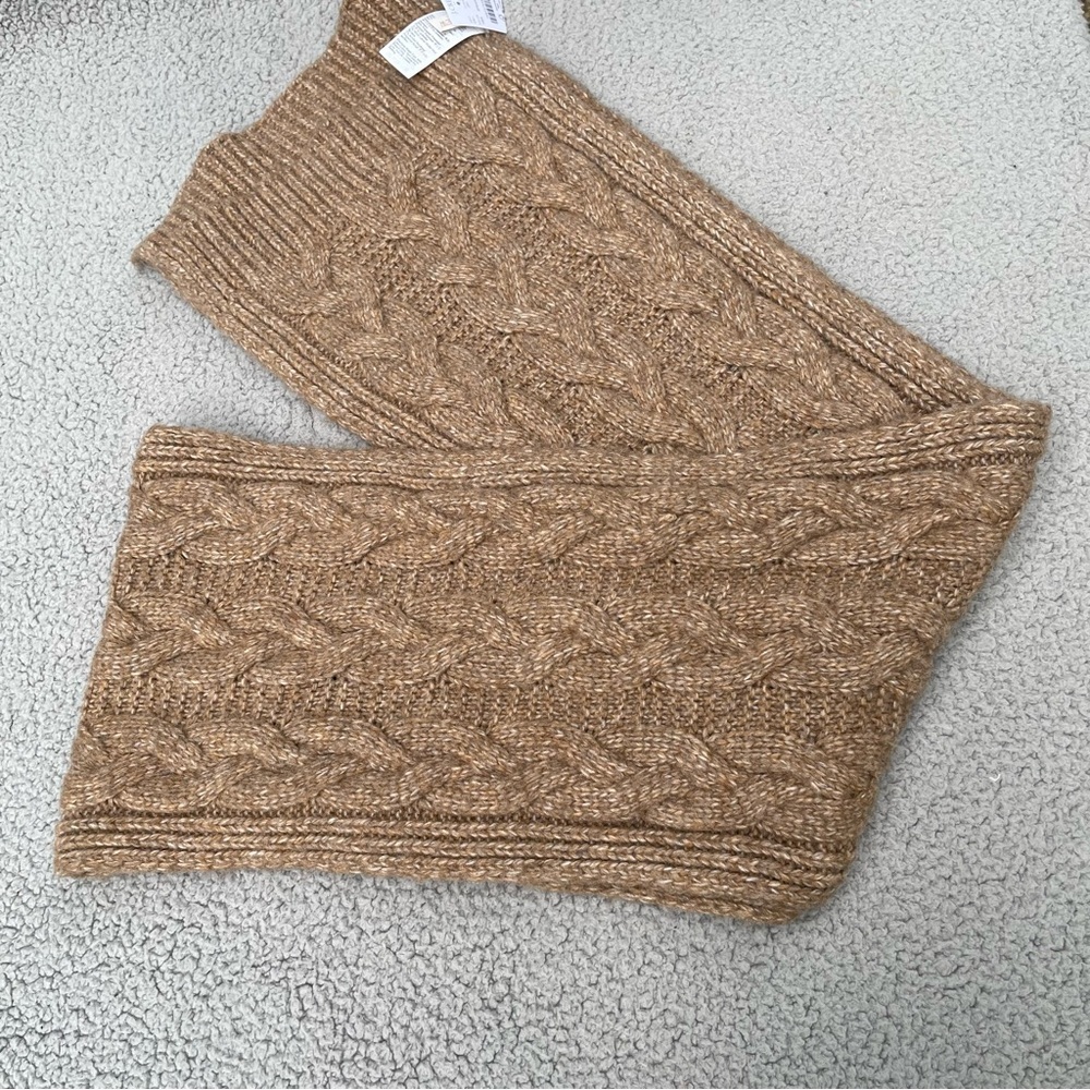 J.Crew Scraf Mens 41x11Fisherman Chucky Knit Wool Blended winter cozy comfy NEW